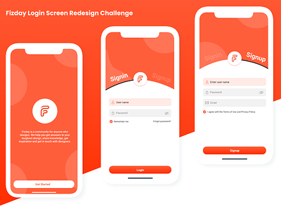 Fizday Login Screen Redesign Challenge akashmishra designer interaction login logo ui uiux ux ux design uxdesign uxui
