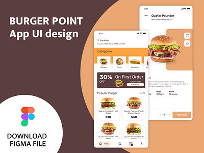 Burger Point App Design app app design burger burger app design figma food order ui ux