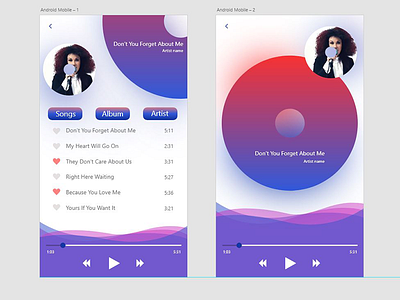 Music Player App UI androidapp app design musicplayer uiux