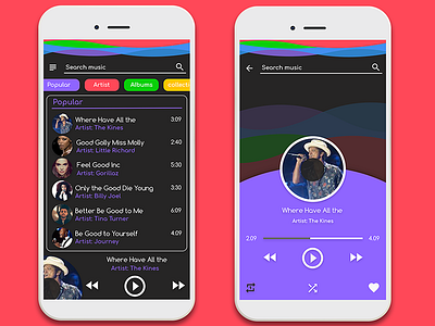Music Player App UI app design music player uiux