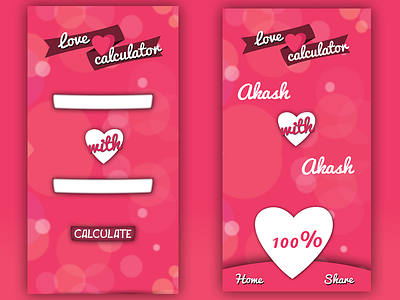 love calculator App UI app design lovecalculator uiux