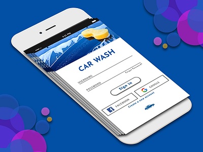 CAR WASH LOGIN PAGE app carwash design loginpage uiux