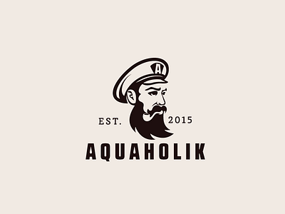 AQUAHOLIC Logo beard character logo pipe tobacco