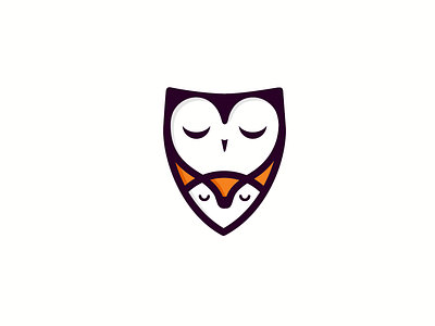 Owl and fox logo animal baby brand character cute fox fun identity illustration illustrative logo owl