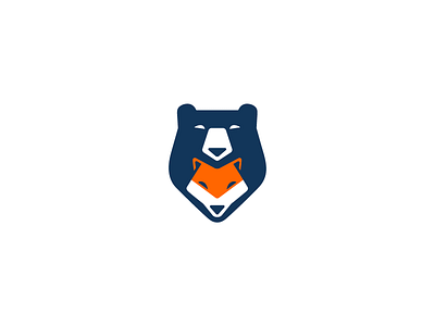 Bear Fox animal bear cioby fox geometric graphics logo mark marketing negative space symbol