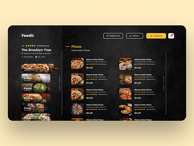 Restaurant Menu Web Design Concept restaurant app restaurant menu restaurant menu web design ui design uxdesign webdesign