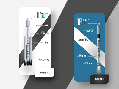 Space X - Falcon Rockets Info Mobile UI Design