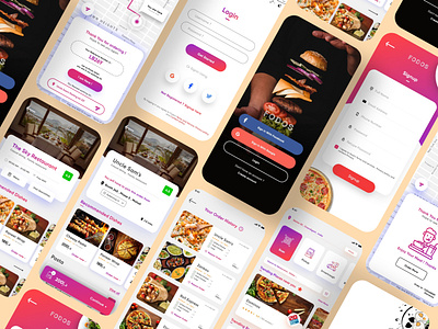 Food Ordering and restaurants App Design app design food ordering app restaurant app uiux