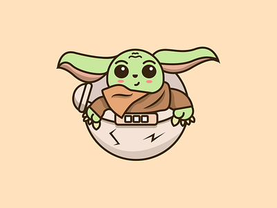 Baby Yoda art baby yoda cute draw graphic illustration illustrator logo star wars starwars vector yoda