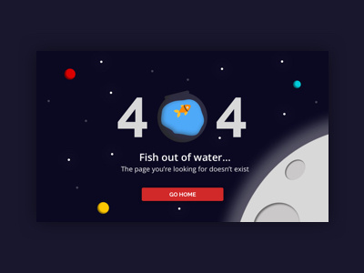 Daily UI #08 404 daily ui fish space ui web