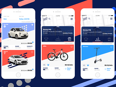 Envoy car car share design ui ui design ux