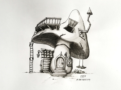 Illustration Inktober 2019 - Day 5 art drawing illustration ink inktober inktober2019 mushroom