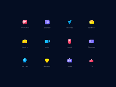 Information and media icons by sammie_JN on Dribbble