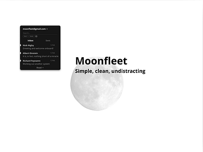 Moonfleet, clean and simple email client animation clean clear dark interaction invisionstudio minimalistic moon prototype studio ui
