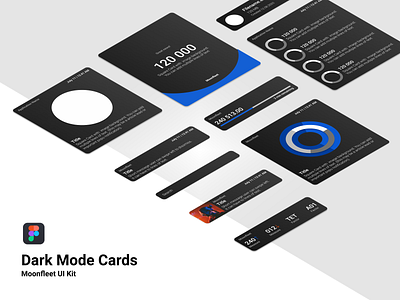 Dark Mode Cards / UI Kit cards design cards ui dark dark mode dark ui dashboard design figma figmadesign minimal ui user interface