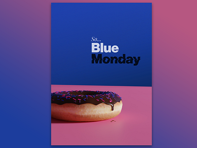 Blue Monday design illustration photoshop poster render