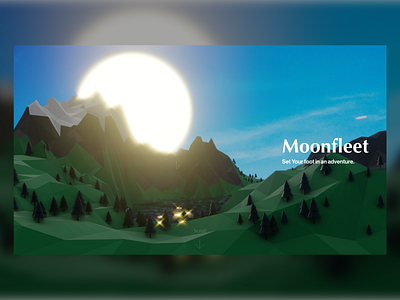 Moonfleet adventure blender blender3d illustraion landingpage landscape mountains webdesign xd