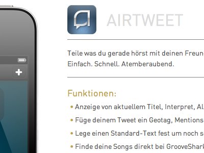 airTweet Website airtweet app clean design gold minimal typography web design website