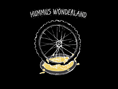 Hummus Wonderland Illustration bike hummus illustration mountain