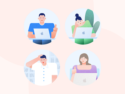 A set of flat design illustration employees flatdesign illustration office work