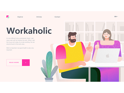 Workaholic flat illustration flatdesign illustration ui