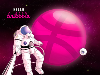 Hello Dribbble! character first shot hello dribbble illustration scifi spaceman