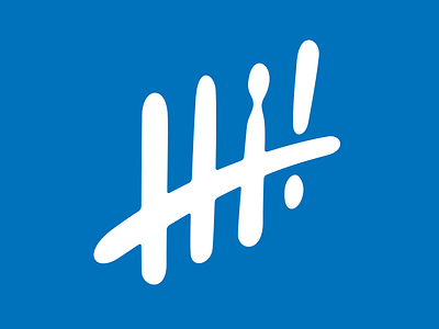 High Five! 5 five hi! logo tally marks wordmark