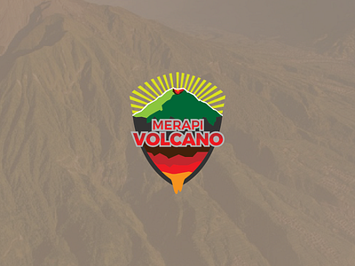 Merapi Volcano Badge. badge brandidentity design earth icon logo mountain outdoor simple volcano