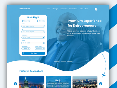 Airline Landing Page design ui ux