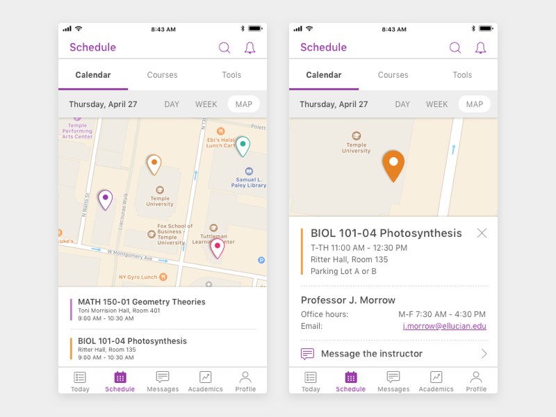 Student Mobile App Class Locator by Dave Harper on Dribbble