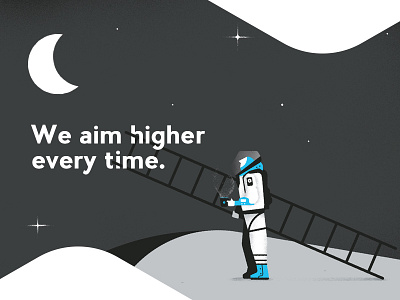 We aim higher every time. caffeinaxdcontest graphic design illustration spaceman