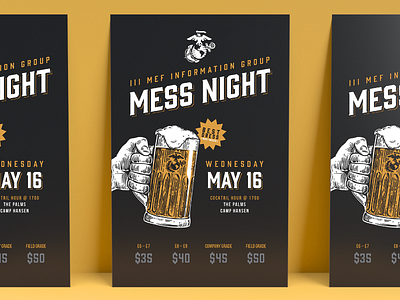 Mess Night beer event flyer illustration indesign marines pdf poster print usmc