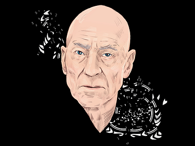 Admiral Jean Luc Picard drawing editorial illustration illustration portrait star trek