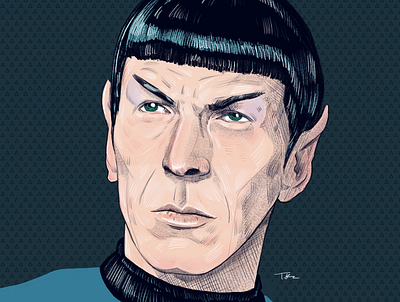 Spock drawing editorial illustration illustration portrait star trek