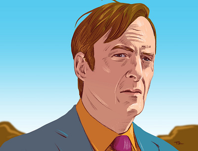 Saul Goodman drawing illustration portrait procreate