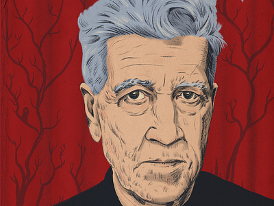 David Lynch drawing horror illustration portrait procreate twin peaks