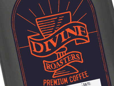 Divine Roasters Logo coffee logo package design