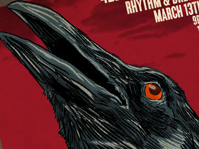 Big Ole Crow drawing gig poster illustration wild life