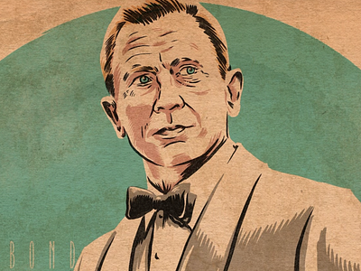 Daniel Craig as James Bond drawing illustration james bond portrait procreate spy
