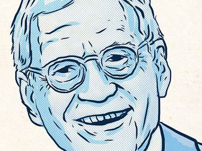 Dave Letterman drawing illustration portrait