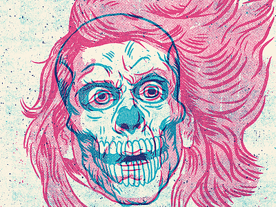 Iggy Pop! illustration portrait skull