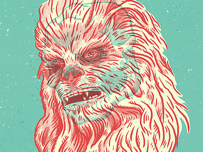 Chewie art chewbacca drawing illustration photoshop starwars wookie xray