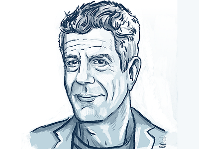 Anthony Bourdain art drawing illustration photoshop portrait