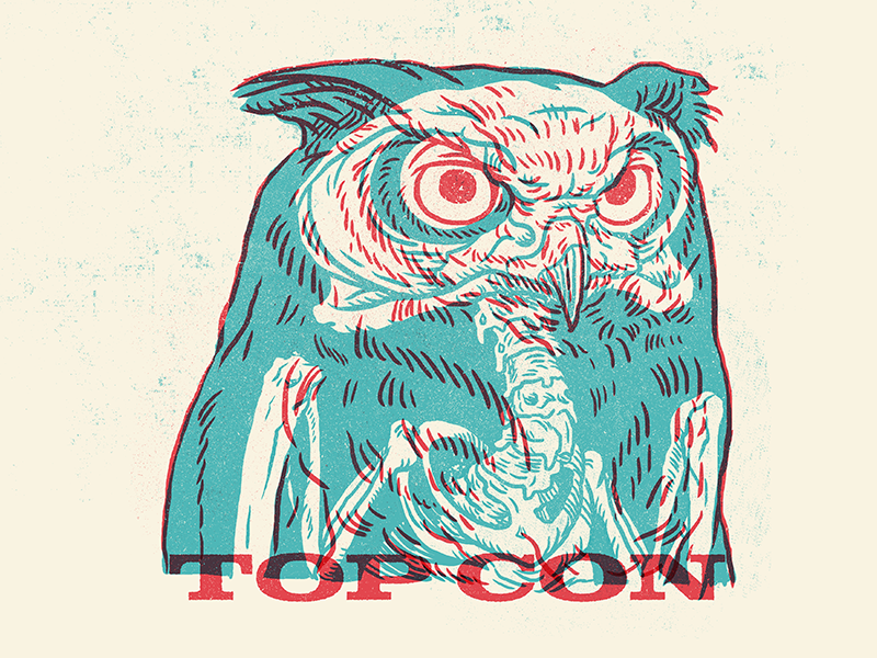 Top Con Owl design drawing illustration monsters photoshop skull typography wild life xray