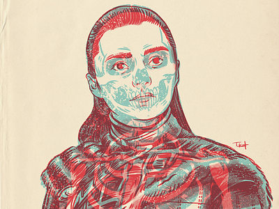 Arya Stark game of thrones illustration procreate xray