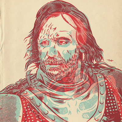 Sandor Clegane "The Hound" design drawing game of thrones illustration pen and ink xray