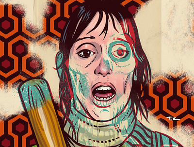 Wendy Torrance: The Shining. Mother of the year. design gig poster horror movie illustraion portrait the shining