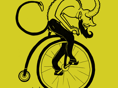 Devil bike for The Scarring Party band shirt the scarring party yellow