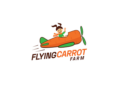 Flying Carrot Logo brand identity branding design farm icon illustrator logo vector vegetable