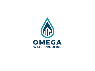 Omega Waterproofing Logo brand identity branding business design icon illustrator logo minimal professional vector